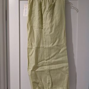 Celery green crop pants